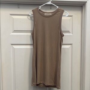 Saltwater LUXE Ribbed Sleeveless Mini Dress - Tan
